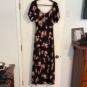 Baltic Born Black Floral Maxi Dress